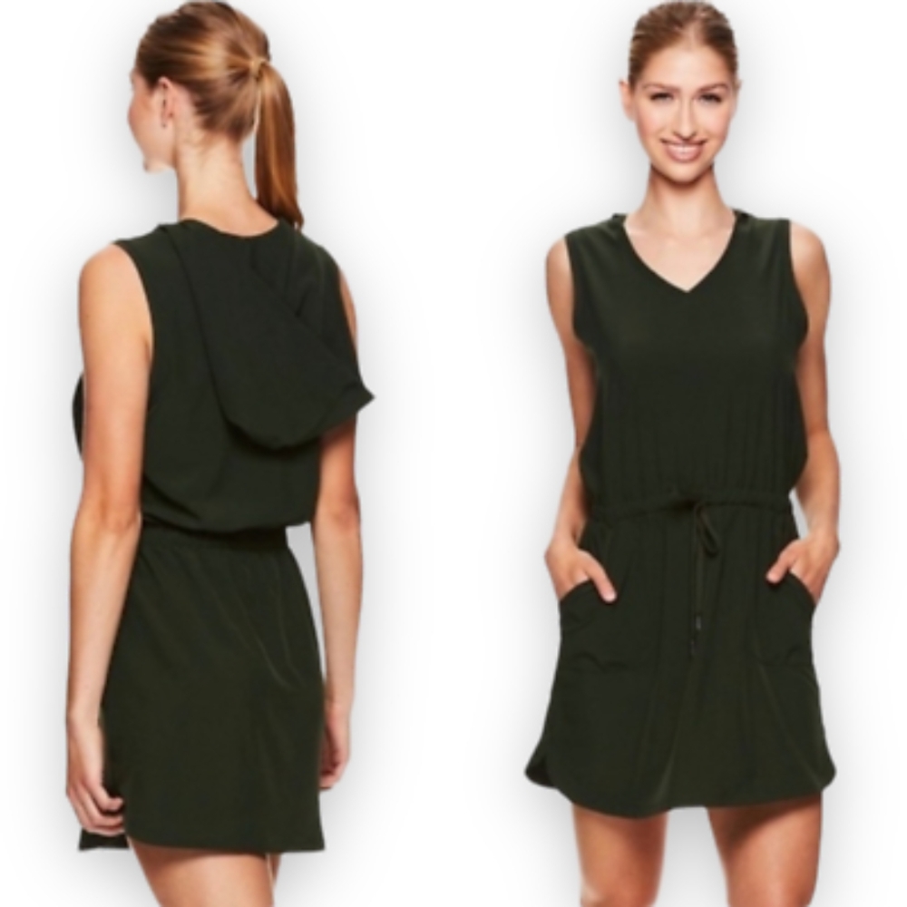 Gaiam Hunter Green Hooded Dress